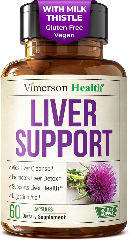Vegan Milk Thistle Liver Detox – Dandelion Root Supplement with Artichoke Extract for Liver Cleanse Detox & Repair, Enzyme Support, Energy & Healthy Digestion – Herbal Support Supplement – 60 Capsules