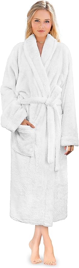 PAVILIA Premium Womens Plush Soft Robe Fluffy, Warm, Fleece Sherpa Shaggy Bathrobe