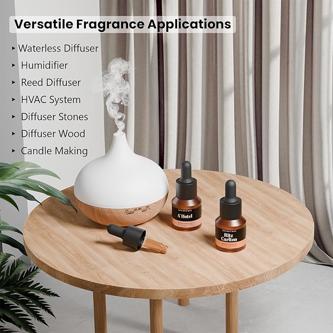 A 'Hotel Scent Aroma Diffuser Oil - Inspired by Atlantis Hotel for Home Premium Fragrance Oil for Ultrasonic and Waterless Diffusers and Crafting - 15 mL, Glass Bottle with Dropper