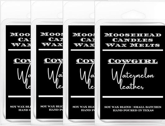 Cowgirl Watermelon Leather Wax Melts 4 Pack – Unique and Bold Scented Wax Melts, Sweet Watermelon and Rugged Leather Fragrance