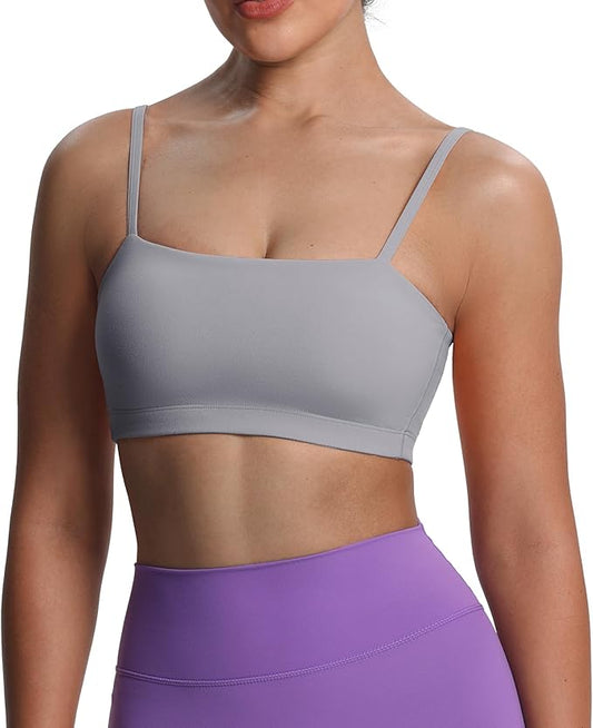 Aoxjox Women's Workout Bandeau Bras Training Fitness Running Yoga Crop Tank