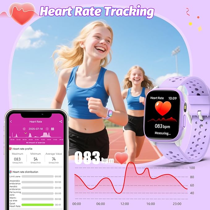 Kids Watch with 140 Sports Modes, 1.5" Kids Fitness Tracker, Girls Smart Watch, No APP/Phone Required, Sleep Monitor, Heart Rate, Puzzle Games, IP68 Waterproof,Gifts for Girls Teens Aged 6-15