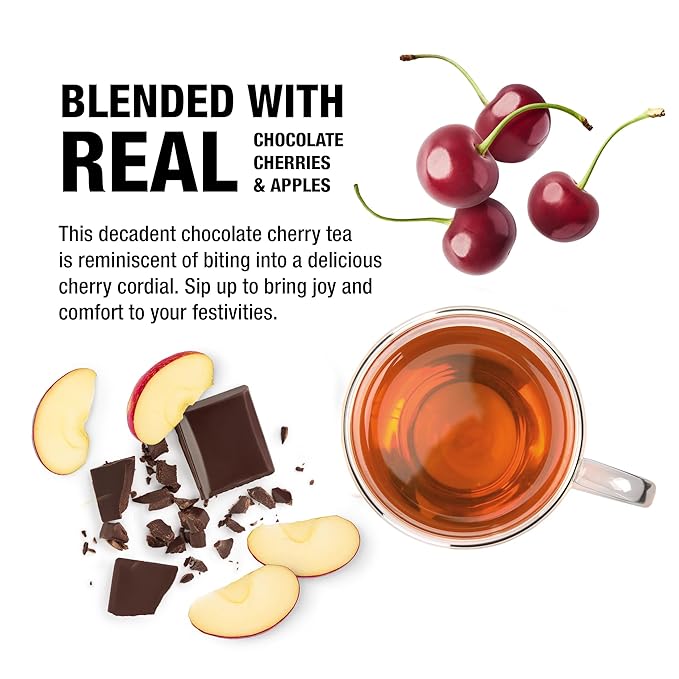 Tiesta Tea Merry Cocoa Cherry Premium Loose Leaf Tea, Chocolate Cherry Herbal Blend, Caffeine Free, Hot or Iced, Brew Up to 25 Cups, Holiday Edition, Gift, Resealable Bulk Pouch, 2 Ounce