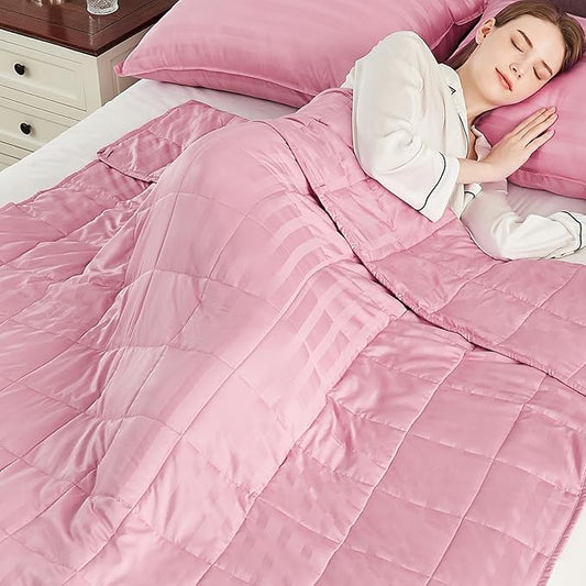 anfie Weighted Blanket, 80x87-20lb, Ultra Soft Polyester, 20lbs, Cooling, Machine Washable, Glass Beads, Adult