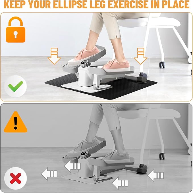 Upgrade Double-Sided Non-Slip Workout Mat for Elliptical Leg Exerciser, Exercise Mat for Under Desk Elliptical Floor Protection