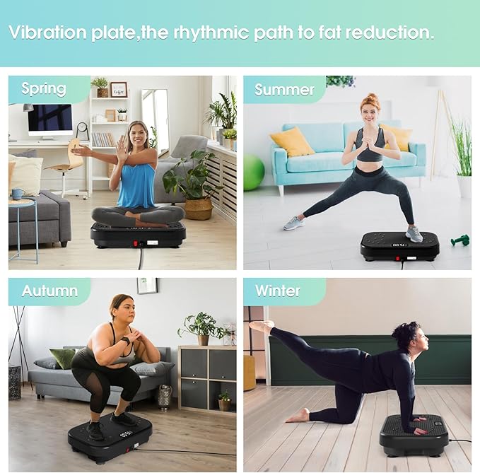 SoftGym Vibration Plate Exercise Machine for Lymphatic Drainage,Power Vibrate Stand Shake Board 450 Lbs Capacity Whole Body Workout Waver with Fitness Resistance Bands Weight Loss Gifts for Women Men