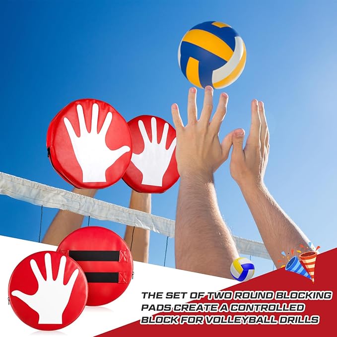 Volleyball Blocking Pad Volleyball Setter Training Equipment Red Round Training Aid Player for Hitting and Blocking Mimics Hand Hitting Trainer Protects Blockers Hands