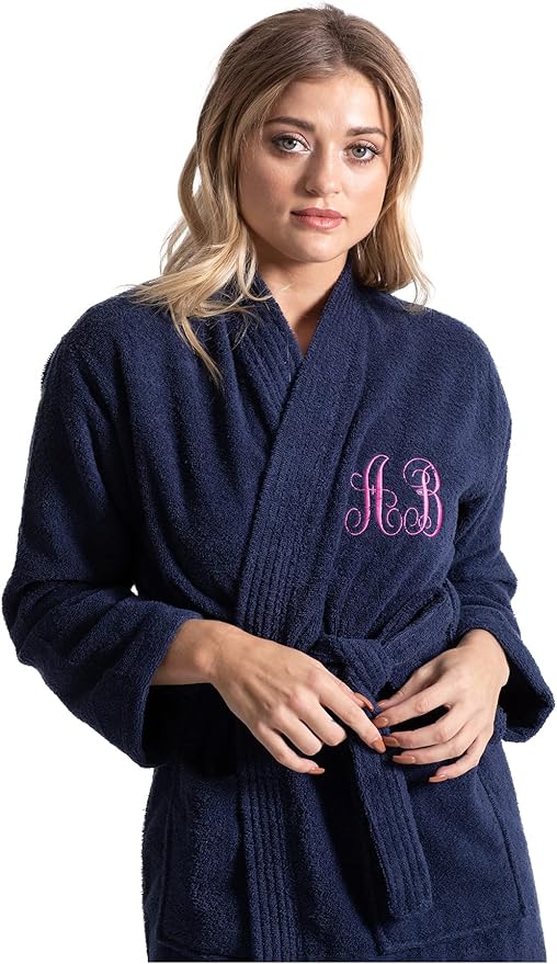 Turkuoise Soft & Absorbent Towel Robe, 100% Cotton Turkish Terry Cloth Kimono Bathrobes for Women