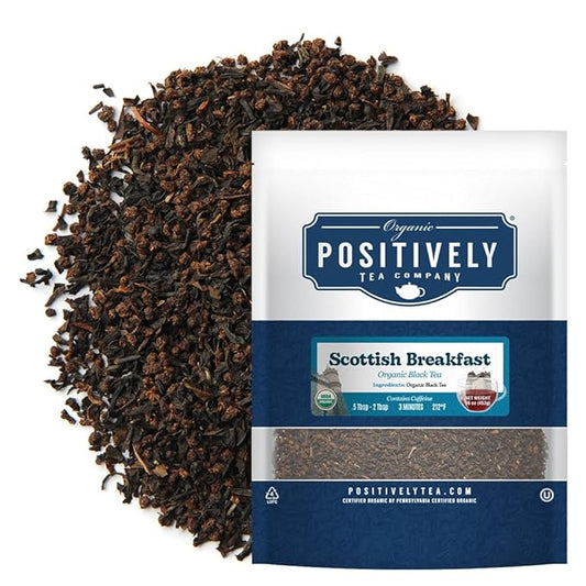 Organic Positively Tea Company, Scottish Breakfast Black Tea, Loose Leaf, 16 Ounce