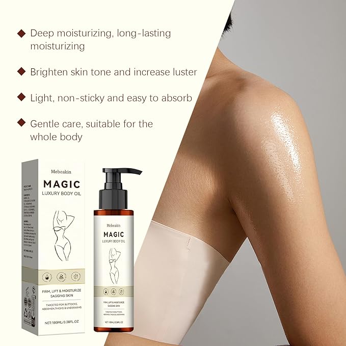 Magic Luxury Body Oil,Jojoba Ginger Extract – Skin Firming, Intense Hydration for Dry Skin, Nourishing Full Body Treatment, Non-Greasy Fast Absorbing Formula