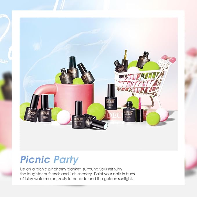 ROSALIND Glitter Sequins Gel Polish - 12 Colors Glitter Gel Nail Polish Set Stellar Shiny Effect Soak Off UV Set Super Sparkling Nail Art Collection Manicure Gift for Women