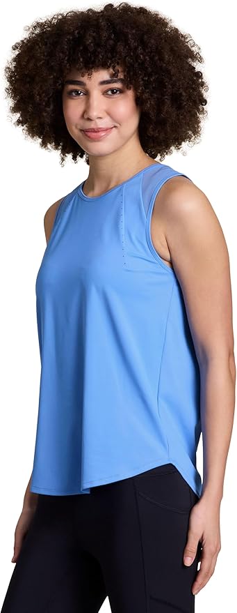 RBX Active Women's Workout Top with Breathable Mesh Panels, Quick Drying Gym Running Tank Top with Plus Sizes