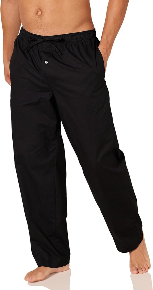 Amazon Essentials Mens Straight-Fit Woven Pajama Pant with Pockets