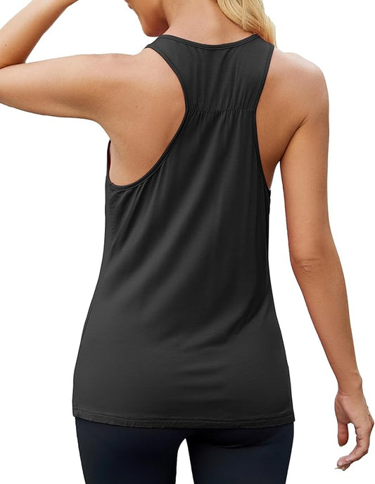 Mippo Workout Tops for Women Racerback Athletic Tank Tops Yoga Shirts Sleeveless Running Gym Clothes