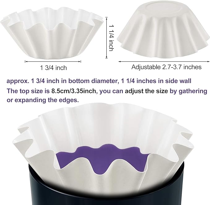 Boao Wax Melt Liners Reusable Wax Warmer Containers Leakproof Cups for Scented Candle, Paper Holders for Electric Pluggable Melter and Burner(White,50 Pieces)