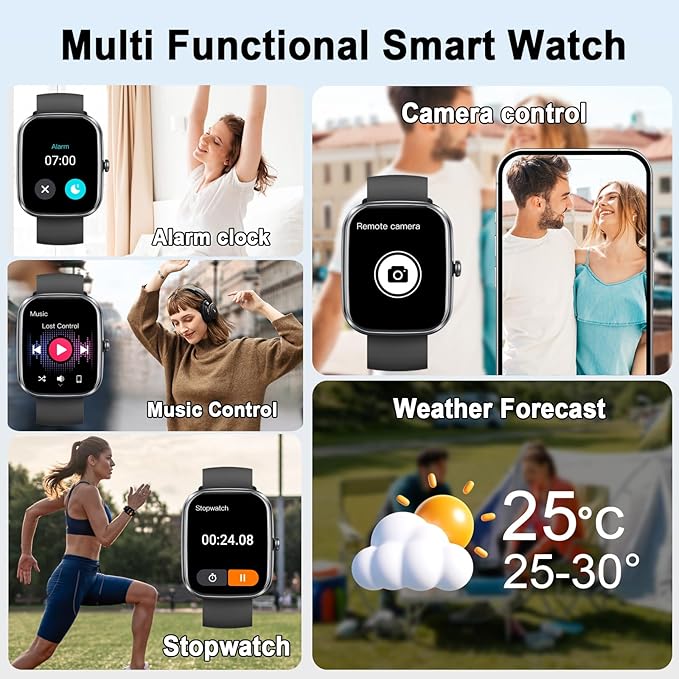 AI Smart Watch with ChatGPT, 1.91" Bluetooth Calling Smartwatch for Men Women, 110+ Fitness Modes Activity Tracker, Heart Rate/Sleep/Calorie Monitor, IP68 Waterproof Step Counter for Android iOS