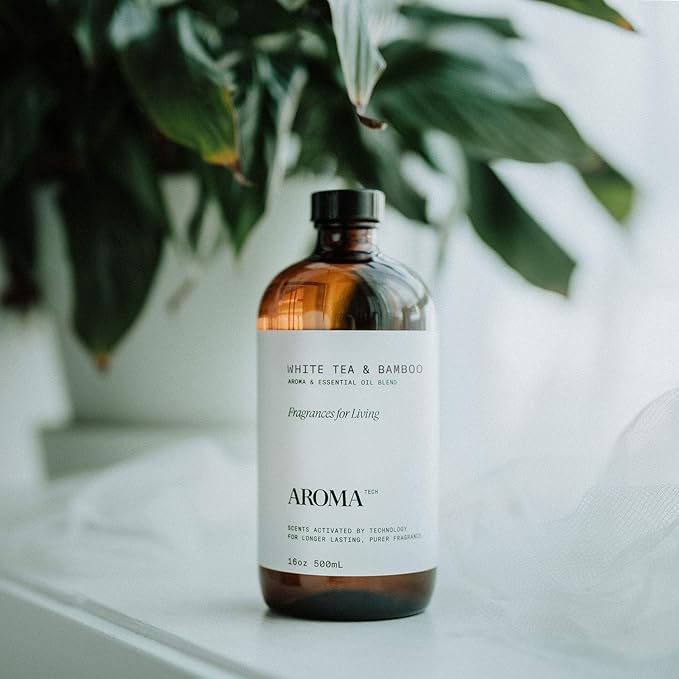 Aromatech White Tea & Bamboo Aroma Essential Oil Blend: Luxury Hotel Inspired Aromatherapy with for Ultrasonic Diffusers & Nebulizers - 16.9 fl oz, 500 mL