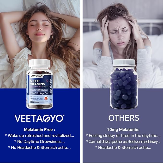 Melatonin Free 5-HTP GABA Supplement Gummies for Adults & Kids 12+ with L-Theanine, Magnesium Glycinate, L-Tryptophan, Apigenin - Sugar Free, Strawberry Flavor, Vegan, 120 Count