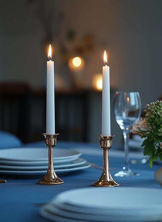 6 PK 10" Classic Taper Candles, White, 7-8 Hours Long Burning, Unscented Tall Candlesticks