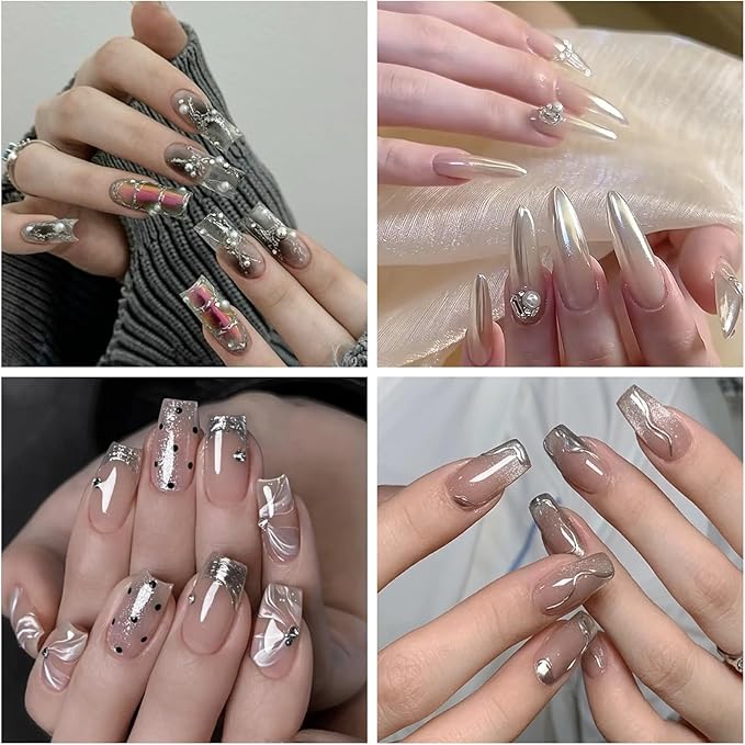 24 Colors Chrome Nail Powder Set Holographic Iridescent Mirror Effect Metallic Nail Powder Unicorn Aurora Pearl Dust Nail Pigment for Gel Nails DIY Nail Decorations