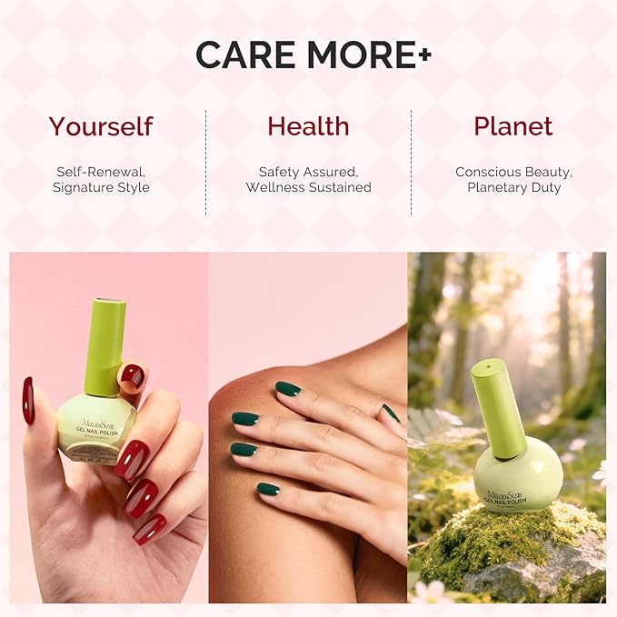 MelodySusie Highly Pigmented Gel Nail Polish Set with Mini UV Light, Plant-Based Formula, 10 Dopamine Colors + 2 Glassy Top & Base Coat, 16.5ml Tilt-and-Stand Bottle, Gift for Nail Art at Home