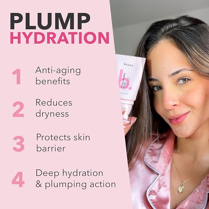 Beyou. Hyaluronic Acid Gel Moisturizer – Lightweight Oil-Free Water Gel for Deep Hydration, Plumping & Reducing Dryness – Fragrance-Free Korean Skincare for Sensitive & All Skin Types – 1.01 fl oz