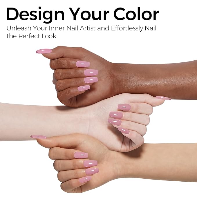 TOMICCA Pink Brown Nail Polish - Dirty Pink, Nude, Soak Off UV Gel Nail Art Manicure Salon DIY