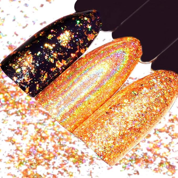Nail Art Chameleon Glitters Sequins Chunky Iridescent Holographic Flakes Confetti Iridescent Powder for Nail DIY Craft 2 Boxes