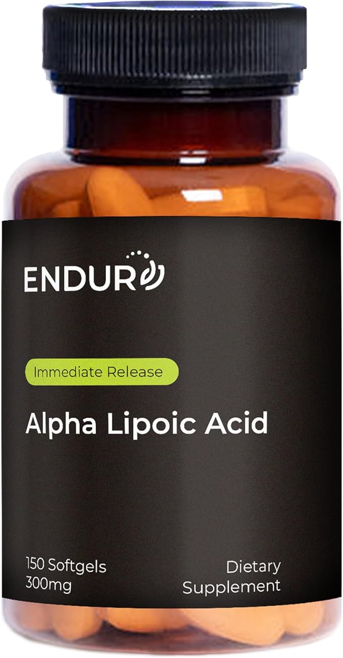 Endur Alpha Lipoic Acid, Antioxidant Defense & Cellular Energy Support, Immediate Release, Vegan, Gluten Free, 300mg (150 Softgels)