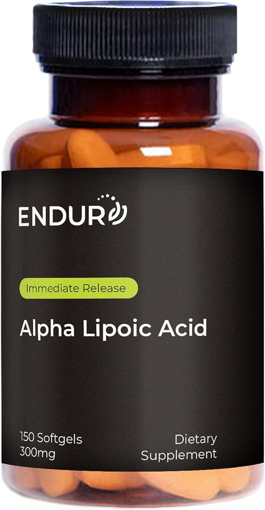 Endur Alpha Lipoic Acid, Antioxidant Defense & Cellular Energy Support, Immediate Release, Vegan, Gluten Free, 300mg (150 Softgels)