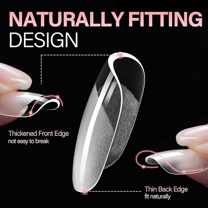 AILLSA Short Square Nail Tips, Fake Thickened Half Matte Nails Tips, Pre-shaped Press on False Nail Tip for Nail Salon 240PCS 15 Sizes with Storage Box