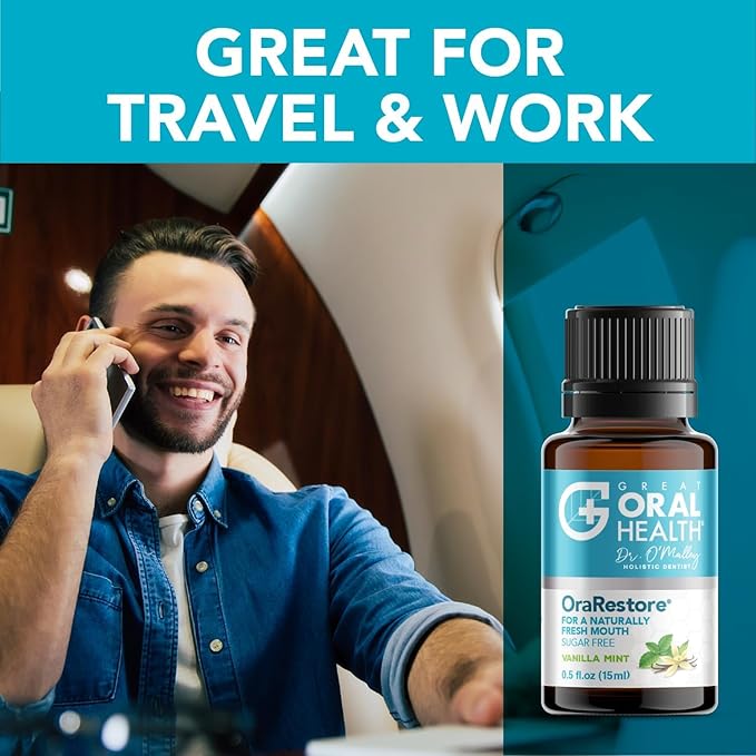 OraRestore Bad Breath Treatment for Adults Halitosis: Dentist Formulated Oral Rinse Concentrate Tooth Oil Liquid Toothpaste, Fresh Breath Mouthwash for Dry Mouth, Oral Care, Healthy Gums, Teeth -2pack