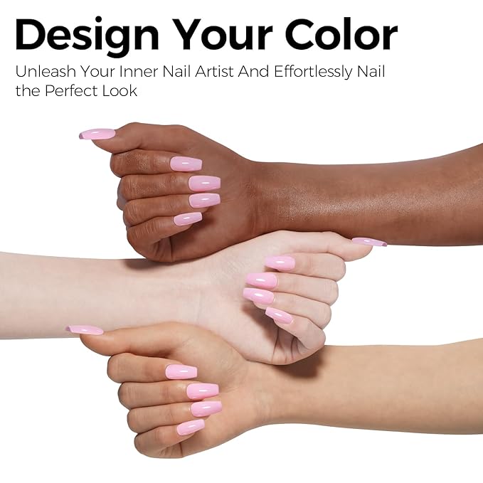 TOMICCA Gel Nail Polish - Baby Pink UV Light Gel Polish for DIY Spring Summer Manicure