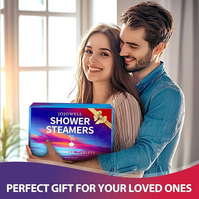 Shower Steamers Aromatherapy - 12 Pack Shower Bomes with Essential Oils, Birthday Gifts for Women Men, Relaxation Gifts for Mom, Stress Relief, Nasal Relief, Home Spa Gifts for Wife, Her