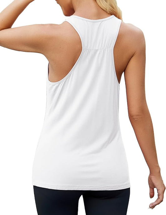Mippo Workout Tops for Women Racerback Athletic Tank Tops Yoga Shirts Sleeveless Running Gym Clothes