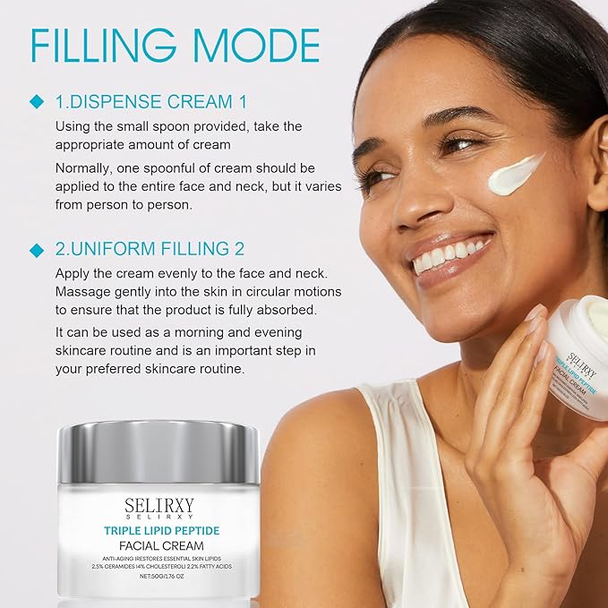 Nodfens Triple Lipid Peptide Cream for Anti-Aging, Restores & Repairs Mature Skin for Radiant, Smooth Complexion - Advanced Strength Recovery Face Moisturizer Cream