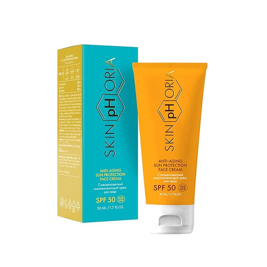 Anti-Aging Sun Protection Cream SPF 50 – Broad Spectrum Daily Face Cream for All Skin Types – Helps Protect Skin and Support a Youthful Glow – With Jojoba & Rosehip Oils – 50ml