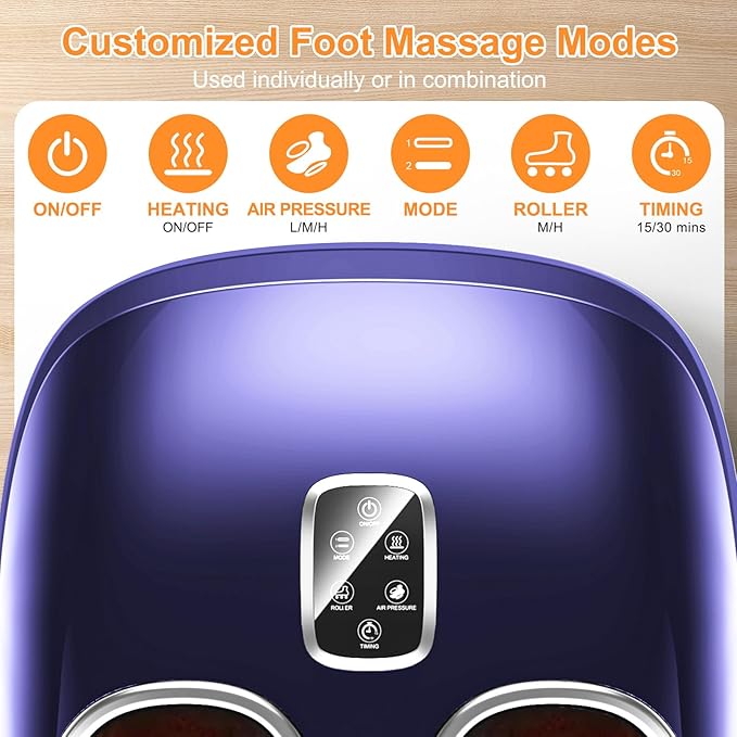 Foot Massager with Heat, Shiatsu Foot Massage for Plantar Fasciitis, Multiple Massage Modes, Deep Kneading Electric Foot Massager Machine, Gifts for Women Men, Fits Up to Size 12