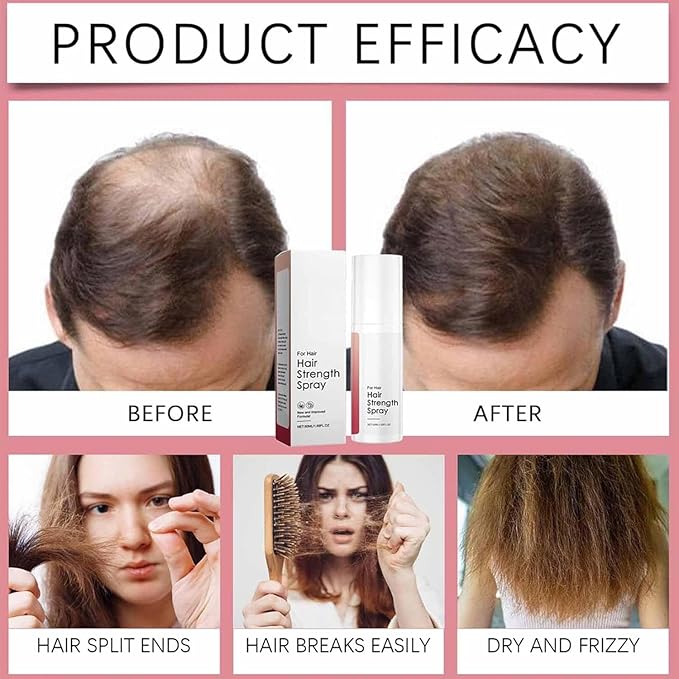 Hair Growth Spray for Men & Women – Natural Hair Thickening & Strengthening Treatment, Non-Greasy Scalp Spray with Herbal Extracts, Nourishes Roots & Reduces Hair Thinning – 50ml（2pcs）