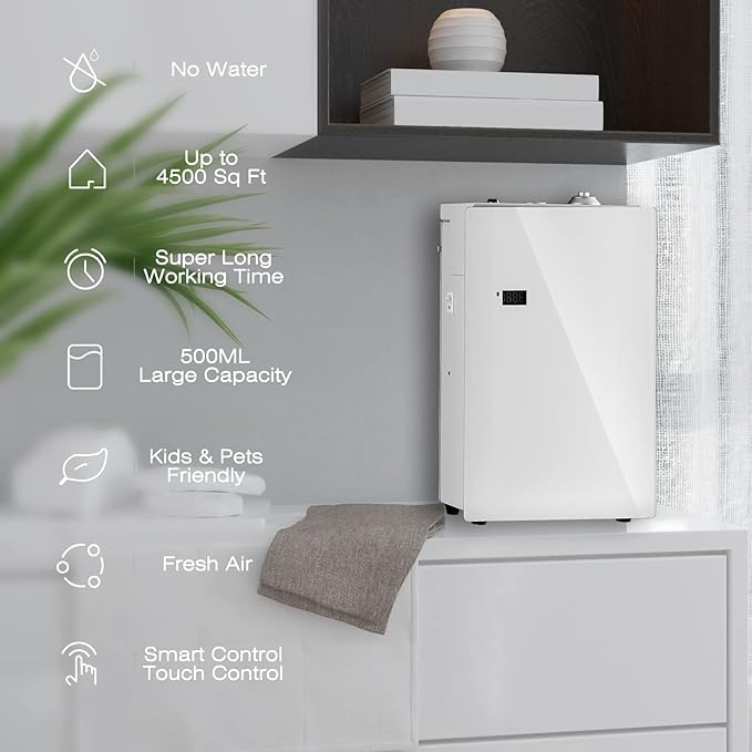 JCLOUD Smart Scent Air Machine Pro for Home, HVAC Scent Diffuser for Essential Oils 500ML with Cold Air Technology, Waterless Aromatherapy Diffuser Cover Up to 4500 Sq.Ft, White