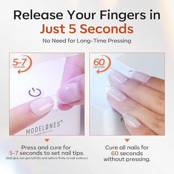 modelones Solid Nail Glue Gel, 30g Glue Gel on Nails for Clear Tips Super Strong Adhesive for Acrylic Extensions Press On Fake Tips U V Curing Needed Professional Adhesive