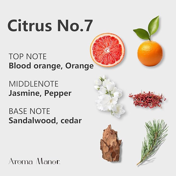 Scent for Diffuser - Citrus No.7 - Luxury Hotel Inspired Home Aromatherapy Diffuser Oil - Lemon, Juicy Citrus and Blood Orange - for Diffuser, Humidifier, Ultrasonic, Reed - 150ML