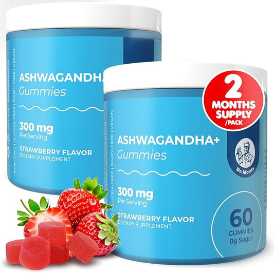 DR. MORITZ Ashwagandha Gummies for Calm, Relaxation, and Immune Support - Ashwagandha for Women and Men - with L-Theanine - Sugar Free and Non-GMO (120 Count)