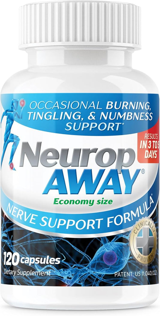 NeuropAWAY Nerve Support Supplement, R-Alpha Lipoic Acid to Help Provide Nerve Relief and Health in as Little as 5 Days, Acetyl-L-Carnitine, Taruine, Vitamin B12, L-Citrulline 120 Capsules