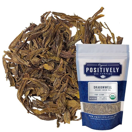 Organic Positively Tea Company, Dragonwell, Green Tea, Loose Leaf, 4 Ounce