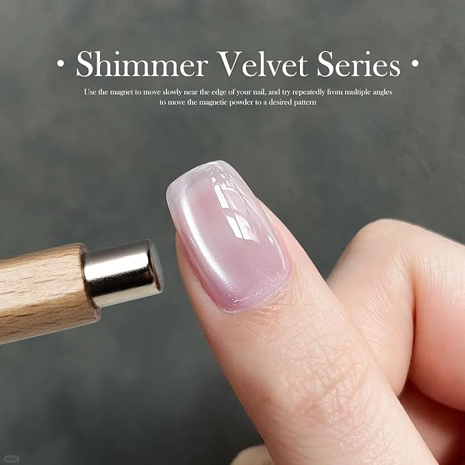 CANNI 8 Pcs 9 ML Cat Eye Gel Nail Polish Set, Jelly Pink Red Purple Glitter Holographic Cat Eye Gel Polish Kit with Magnet Shimmer Colors Soak Off Led Manicure Salon DIY Gifts