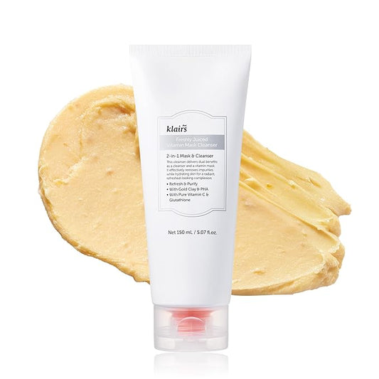 DearKlairs Freshly Juiced Vitamin Clay Mask Cleanser, Deep Pore Wash, Clear Radiant Skin, Glutathione, Tangerine peel powder, PHA, Niacinamide (5.07 fl.oz (Pack of 1))