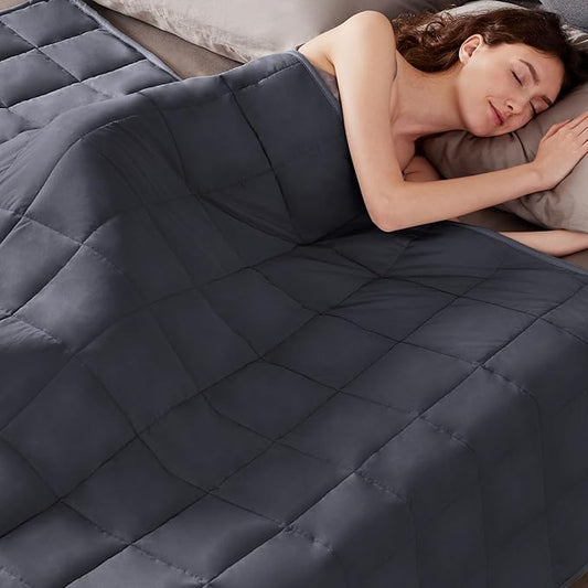 Weighted Blanket Queen/King Size (80"x87" 20lbs),Ultra Soft and Cozy Cooling Weighted Blanket for Adult,Heavy Blanket with Machine Washable Soft Blanket, Dark Grey