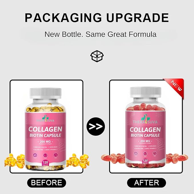 Multi Collagen Complex 200MG + Biotin 3000MCG + Vitamin C 50MG - Promotes Healthy Hair, Beautiful Skin, and Nail Support! 120 Capsules, 60 Day Supply
