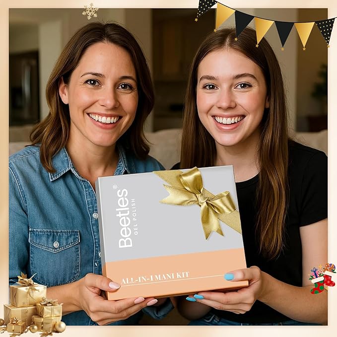 Beetles Gel Nail Polish Kit with U V Light, 75PCS Gel Nail Kit with Base Top Coat 45 Colors Winter Christmas Gel Polish Set Burgundy Red Exquisite Femininity Manicure Home DIY Gifts for Women Teens